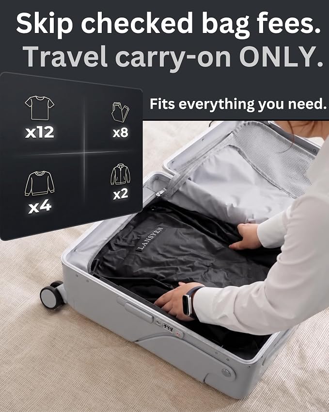 2packbag - vacuum travel bags with pump - Reusable Nylon Compression Bags + Rechargeable Pump - Save 60% Space - for Carry-On & Suitcase - Image 2