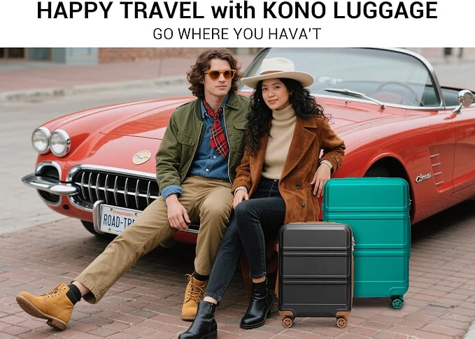 Kono 28 Inch Luggage Expandable Suitcase with Spinner Wheels TSA Lock | Lightweight PC+ABS Hardside Large Checked Luggage Durable Rolling Suitcase Turquoise - Image 9
