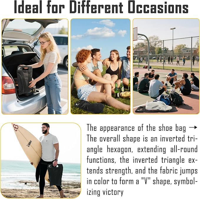 Shoe Bag，Shoe Bags for Travel，Golf Shoe Bag，Cleat Bags for Sports Smell Proof，New Upgraded Waterproof, Anti-odor, Remove odor（Double magnetic closure design） - Image 6