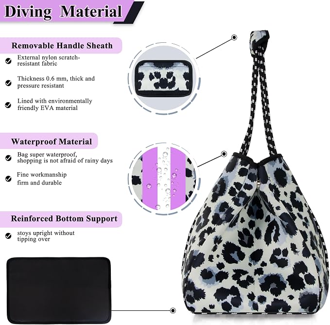 QOGiR Neoprene Multipurpose Beach Bag Tote with Inner Zipper Pocket … … … … - Image 5