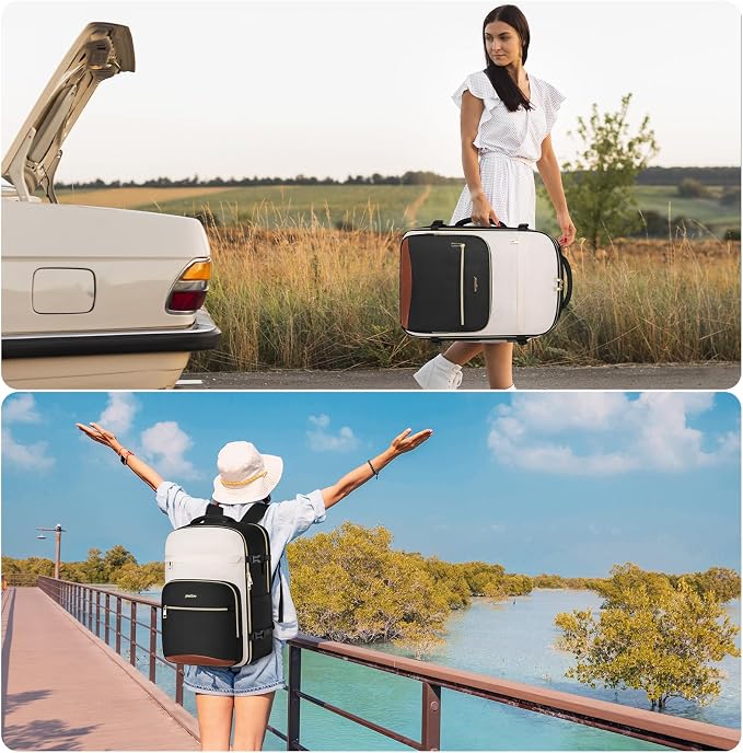 YAMTION 42L Large Travel Backpack for Women,Carry On Luggage with 4 Packing Cubes, Airline Approved Weekender Bookbags for Personal Items fits 18 Inch Laptop - Image 2