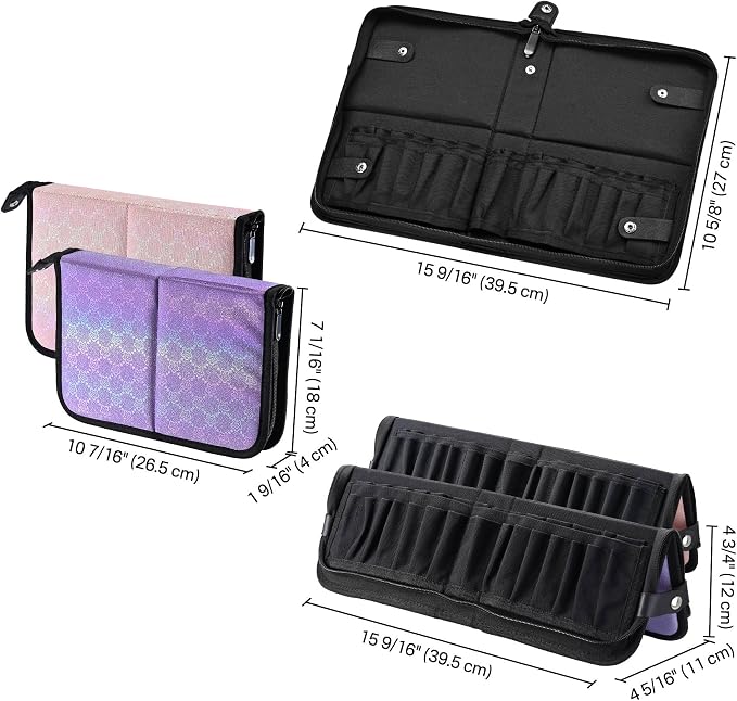 BYOOTIQUE Travel Makeup Brush Bag Foldable Holder Organizer Artist Pack 2 | Portable Stand-up Cosmetic Bag,Artist Storage with Multiple Pockets,Makeup Artist Brush Organizer - Image 8