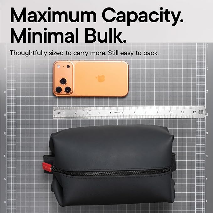 TOOLETRIES The Koby Dopp Kit, Premium Silicone Toiletry Bag for Men, Compact Leak-Resistant Travel Organizer with Heavy-Duty Zipper, Easy-to-Clean Grooming Bag – Original 10” x 6” x 6”, Charcoal - Image 11