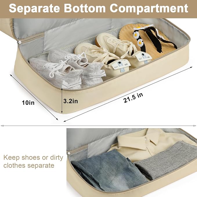 IBFUN Weekender Bags for Women, Travel Duffle Bag with Shoe Compartment Carry on Weekender Overnight Duffel for Weekend Travel Business Trip 3PCS - Image 6