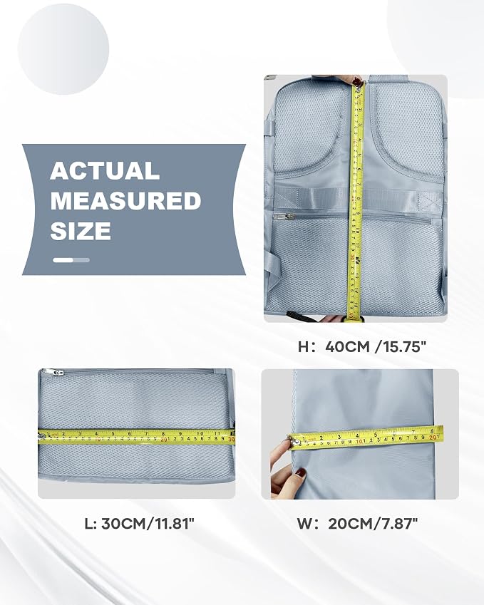 coowoz Travel Backpack Carry On for Women Man Gym Backpacks with Laptop Compartment Mochila de Viaje Teacher Personal Item Backpack Airplane Accessories Must Haves Grey Blue 20L - Image 9