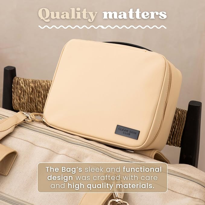 CLEAN SKIN CLUB Clean Towels XL Dedicated Travel Cosmetic Makeup Bag, Portable Large Capacity Beauty Toiletry Water Resistant Organizer Case with Dividers, Zipped Compartments - Image 5