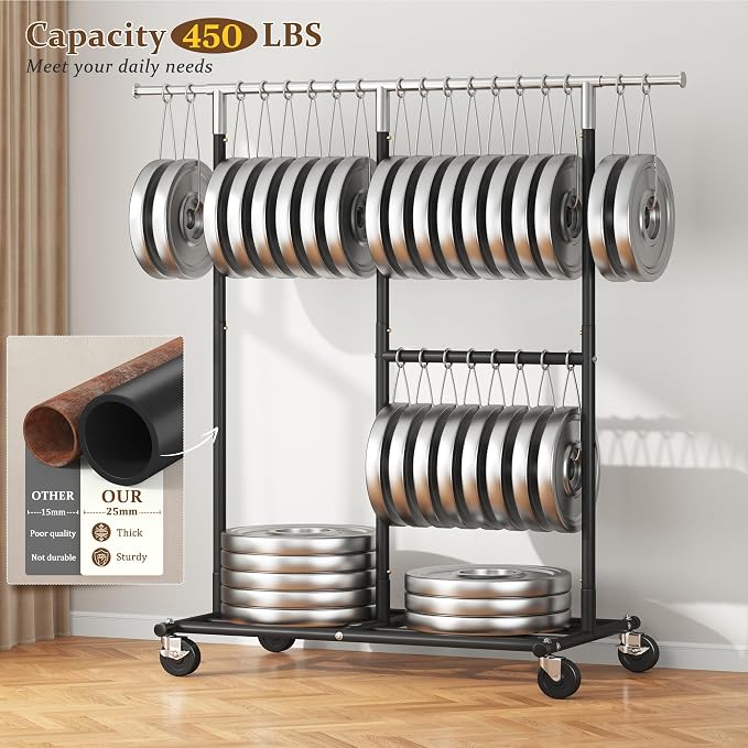 Raybee 72" H Rolling Clothes Rack, 450 LBS Clothing Rack with Sturdy Wheels, Double Rod Metal Garment Rack for Bedroom, Laundry Room, Halway, Commercial, Black - Image 5