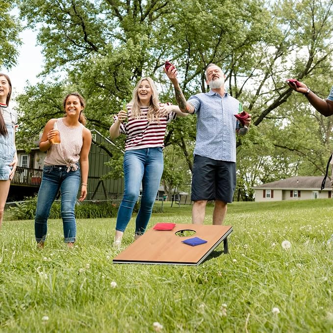 Cornhole Set 4x2 and 3X2 Regulation Size Corn Holes Sets with Carrying Bags & 8 Bean Bags Cornhole Boards Bean Toss Games for Adults Family Outdoor Beach Lawn Outside Backyard Games - Image 2