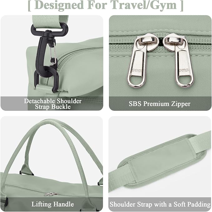 Travel Duffel Bag with Shoes Compartment,Weekender Bags for Women Travel | Overnight Carry-On Bag with Toiletry Bag, For Spirit Airlines 18x14x8 Personal Item Bag - Image 8