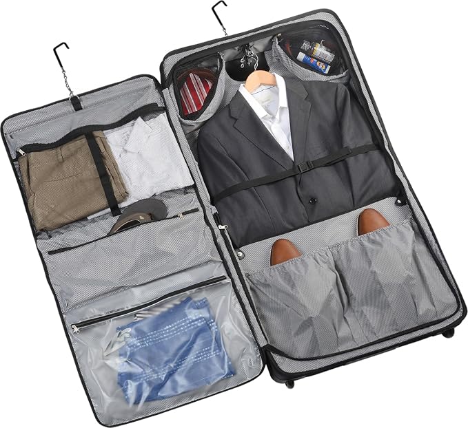 Wally Bags Solutions 45" Premium Rolling Garment Bag with Multiple Pockets - Image 3