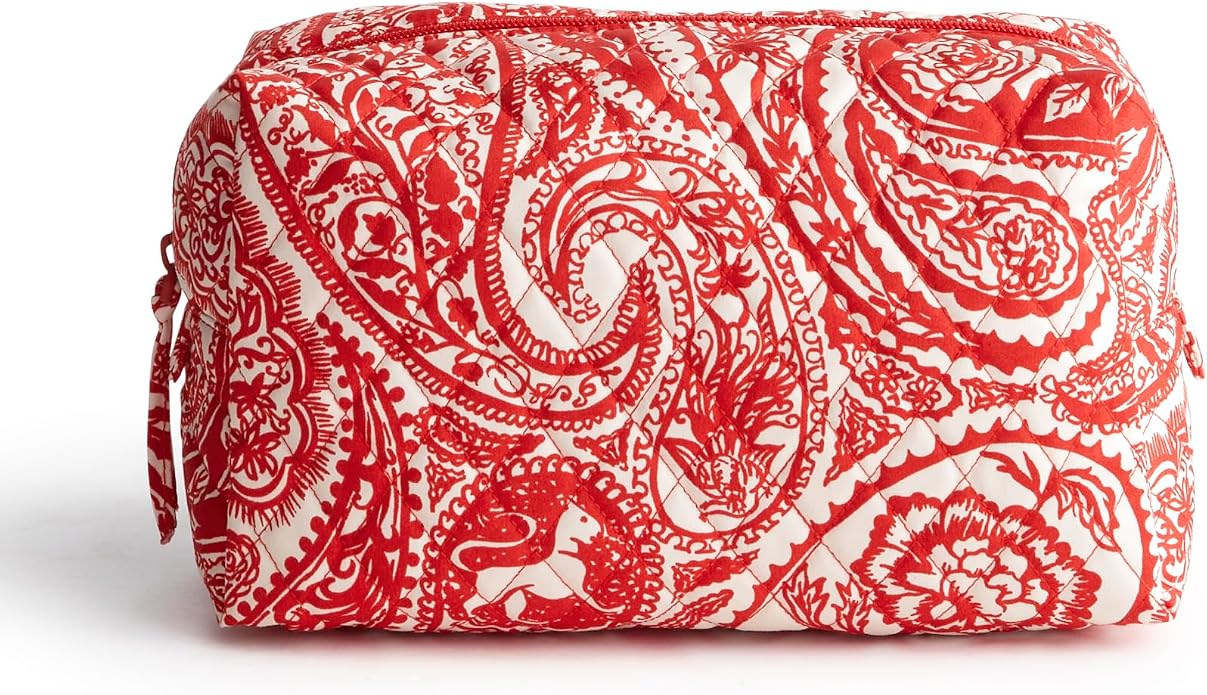 Vera Bradley Premium Cotton Large Cosmetic Makeup Bag - Image 3