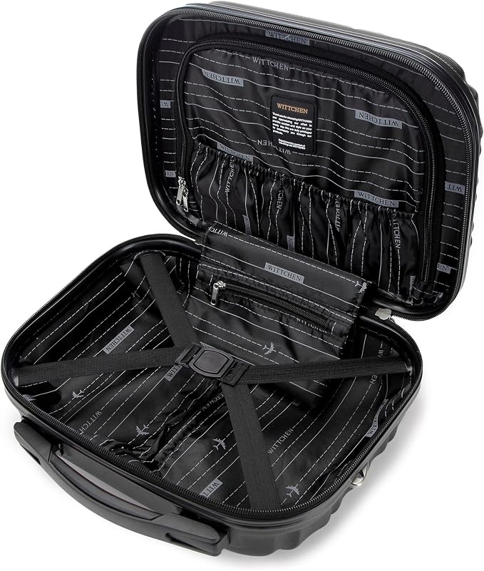 WITTCHEN Groove Line Suitcase, Luggage, Trolley, Travel Case, Black, Toiletry bag, Toiletry bag - Image 5