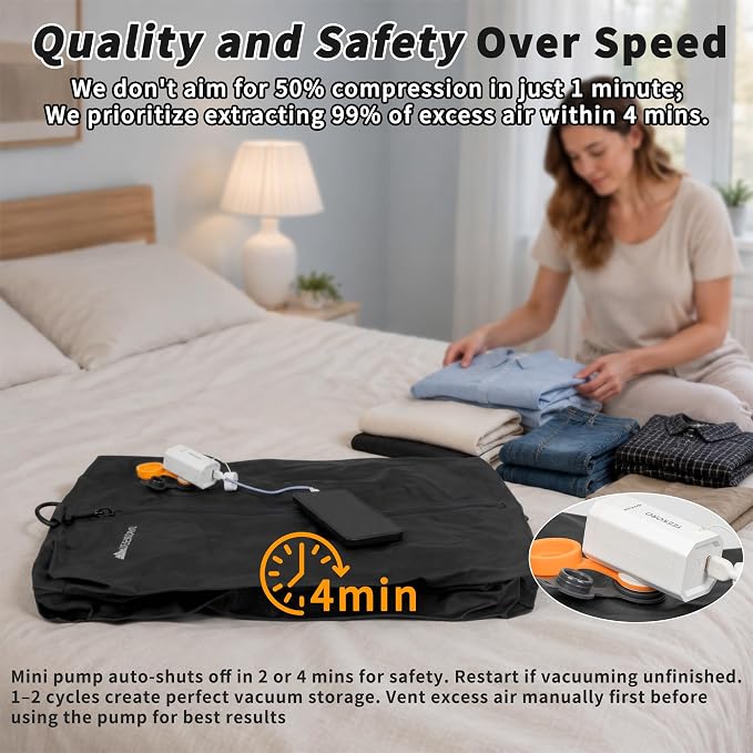 Upgraded Vacuum Bag for Travel, Professional IPX8 Waterproof Reusable Vacuum Compression Bags for Travel Suitcases, Durable Space Saver Bag - Image 5