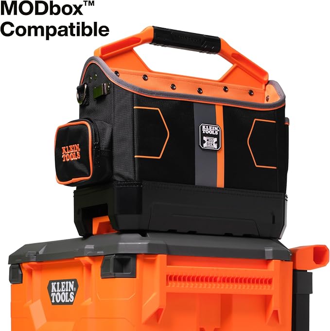 Klein Tools 62202MB MODbox Tool Tote, Part of the MODbox Mobile Workstation, 33 Pockets, Ample Tool Storage, Zipper Pocket for Small Items - Image 8