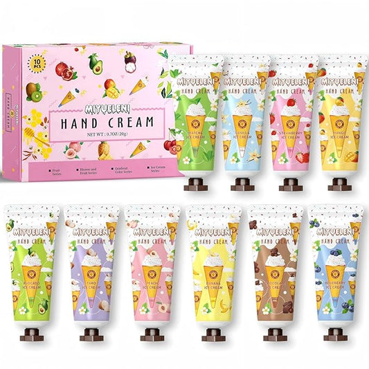 10 Pack Hand Cream Gift Set, Subtle Fragrance Moisturizing Hand Lotion, Womens Gifts for Christmas, Birthday, Thank You Gifts，Stocking Stuffers for Women,Teengirls, Mini 20ml