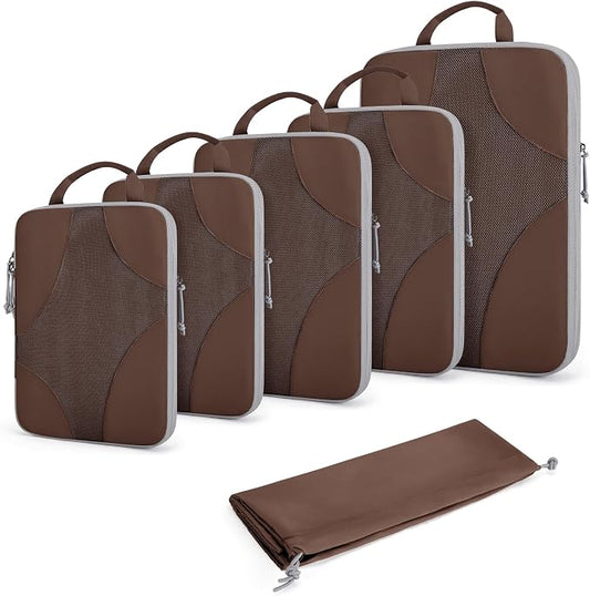 Bagsmart Compression Packing Cubes, Travel Bag Cruise Ship Essentials | Lightweight, Compressible Suitcase Organizer Set fit Standard Carry-On & Checked Luggage, 6 Set, 14 Set Washable Packing Bags by BAGSMART