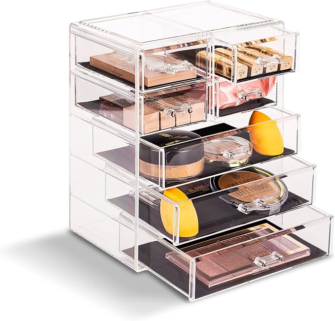 Sorbus Acrylic Makeup Organizer Set, 7-Drawer Vanity & Countertop Cosmetic Storage with Small & Wide Drawers, Clear Makeup Storage for Brushes, Lipsticks, Jewelry – Holiday Gift for Women & Teens - Image 5
