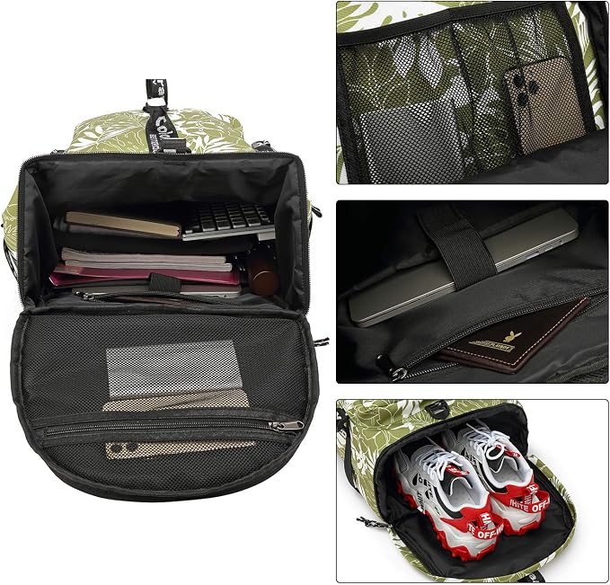 Kalesi Gym Duffle Bag Backpack 4-Way Waterproof with Shoes Compartment for travel Sport Hiking laptop (olive-green) - Image 3