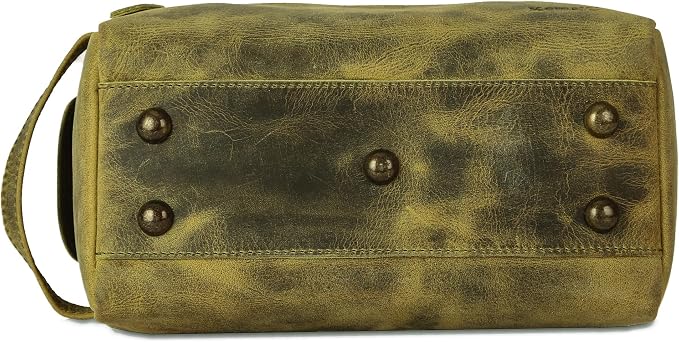 KomalC Premium Buffalo Leather Toiletry Bag for Men & Women With Water resistant Lining, Grooming Travel Pouch, Unisex Wash Bag for Toiletries, Gifts for Men and Women - Image 4
