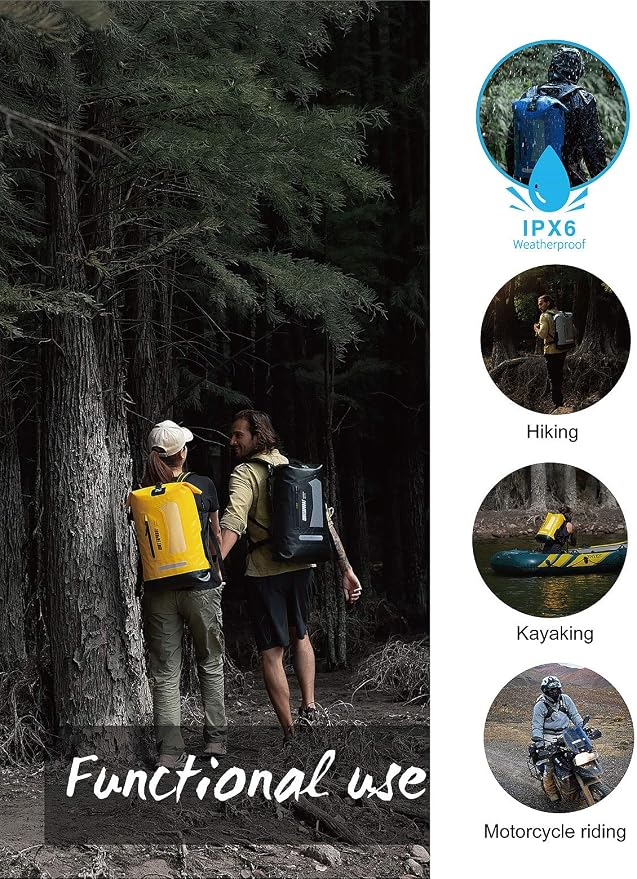 IDRYBAG Waterproof Backpack for Men 20L/30L/40L, Floating Dry Bag Kayak, Dry Backpack Hiking - Image 5