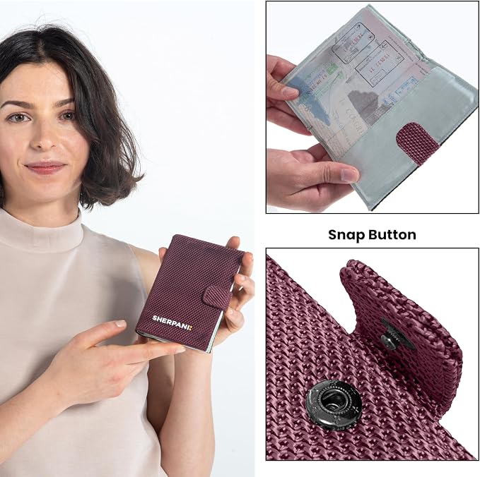 Sherpani Vienna, RFID Blocking Passport Holder, Travel Passport Cover Wallet, Travel Documents Organizer Protector, Travel Gift (Smoky Orchid) - Image 2