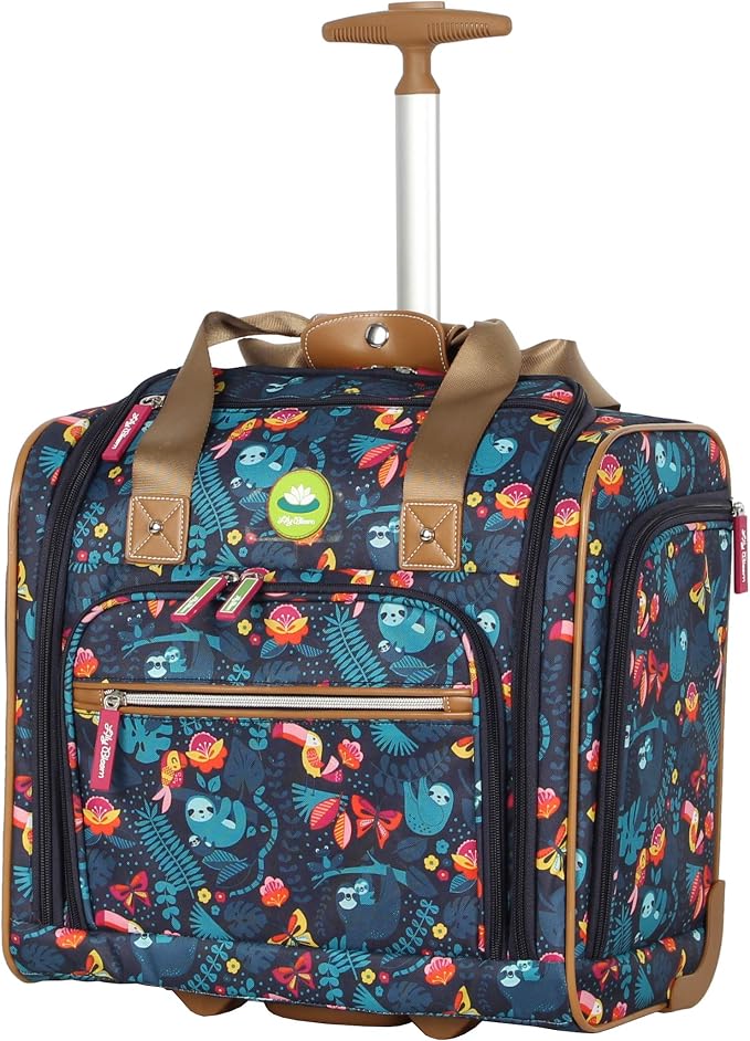Lily Bloom Designer 15 Inch Carry On - Weekender Overnight Business Travel Luggage - Lightweight 2- Rolling Wheels Suitcase - Under Seat Rolling Bag for Women (Sloth to Me) - Image 2