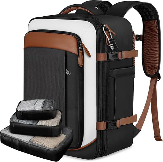 Vancropak 40L Carry on Backpack for Travel, Flight Approved Expandable Bag | 3 Packing Cubes, 17.3" Laptop Compartment, Water-Resistant, Anti-Theft, Lightweight Weekender Travel Bag, Business Backpack by Vancropak