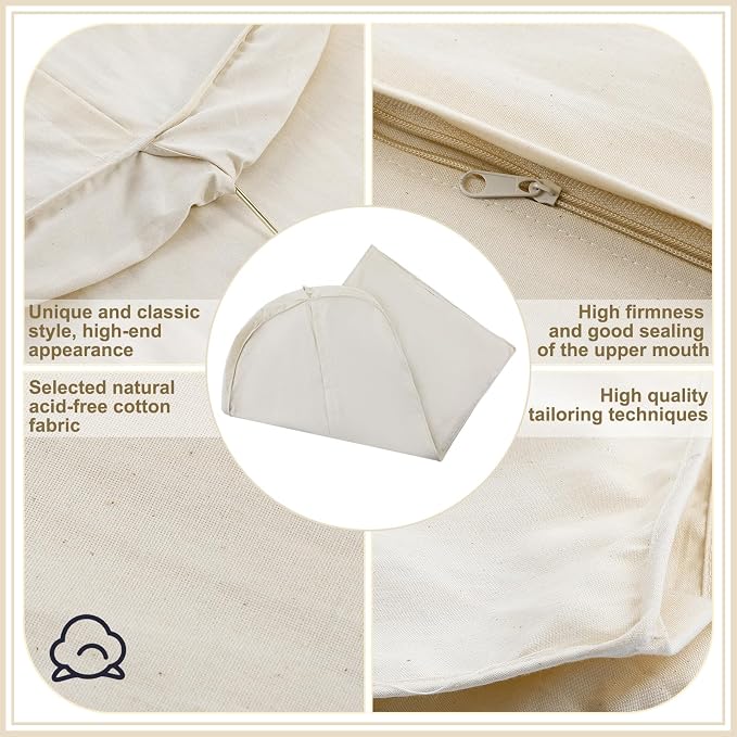 50 Inch Acid Free Cotton Muslin Suit Garment Bag Long Dress Suit Storage Box Closet Organizer for Suits, Coats, Travel Bag - Image 3