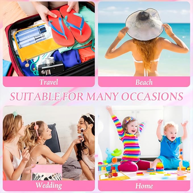 Sweetude 12 Pieces Clear Zipper Pouch for Travel Nylon Makeup Bag Waterproof Snack Stuff Pouches Cute Purse Cosmetic Bags for Women Girls Gifts - Image 6