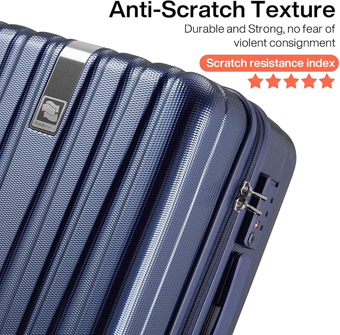 Hanke 29 Inch Luggage Suitcases With Spinner Wheels Lightweight PC hardside Rolling Suitcase With Travel Lock, Checked-Large 29-Inch(Dark Blue) - Image 6