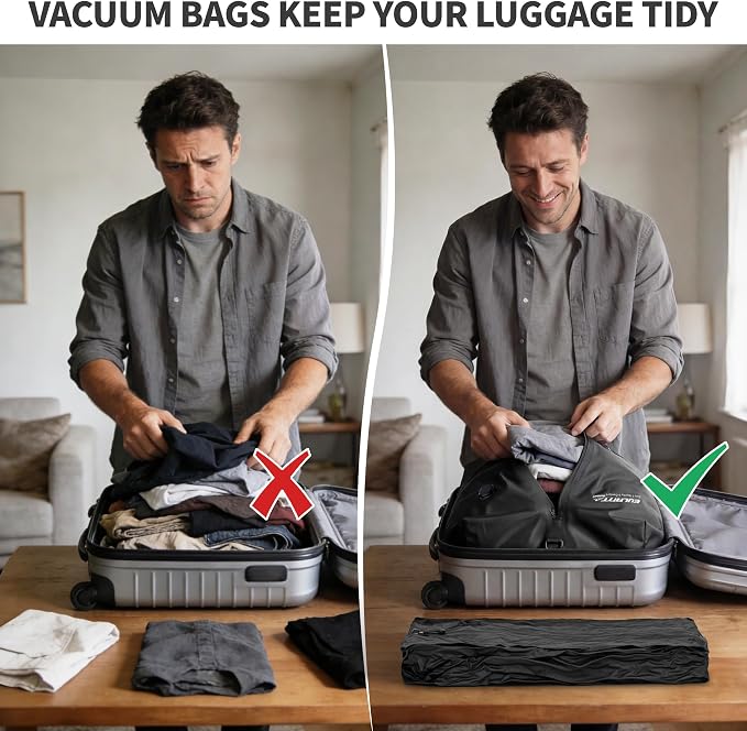 Eulant Travel Vacuum Bags with Pump,Professional IPX8 Waterproof Vacuum Compression Bag for Carry-On Suitcase & Travel Backpack,Space Saver Bags Packing Organizers(3 Pack,Black) - Image 6