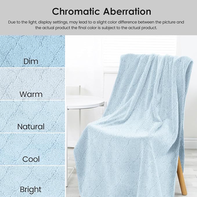 JML Bath Towels Pack of 2, 30 in x 60 in, Large Microfiber Bath Towel Set, Ultra Soft, Super Absorbent, Fast Drying, Use for Sauna, Sport, Travel, Fitness, SPA, Yoga,Coral Fleece -Light Blue - Image 8