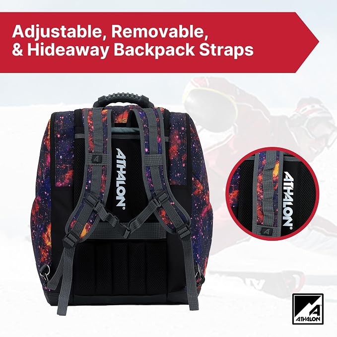 Athalon Everything Ski Boot Bag Gear Pack with Ventilated Boot Compartments, Waterproof Bottom, Hideaway Helmet Sling, 58.5 Liter Capacity - Image 3