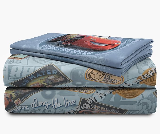 Jay Franco Kids Sheet Set with Fitted, Flat Sheets & Pillow Cover - Ultra-Soft Bedding with Pillowcase for Room Decor, Multi - Cars, 4 Piece Full - Image 5