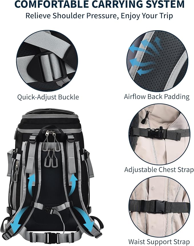 55L-70L Expandable Ski Boot Bag – Waterproof, Durable with Helmet Compartment – Ideal for Ski & Snowboard Gear – Men & Women - Image 3