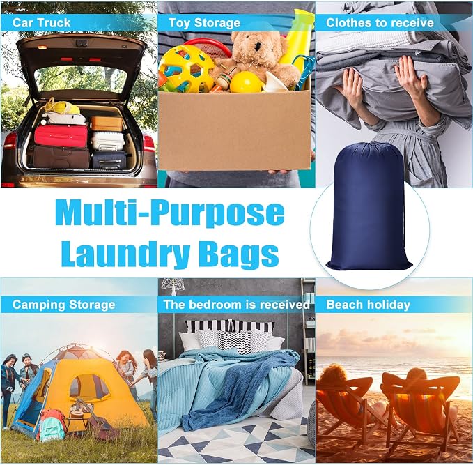 Sanwuta 80 Pcs 38" x 24" Large Laundry Bags Bulk Travel Laundry Bags with Drawstring Closure Lock Washable Heavy Duty for Dirty Clothe Camping College Dorm Apartment (Multicolor) - Image 7