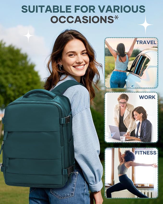 coofay Large Travel Backpack Carry on Flight Approved Mochila De Viaje Carry on Backpack for Airplanes Spirit Airlines Personal Item Bag 18x14x8 Inches Travel Bag Traveling Backpack for Women Men - Image 8