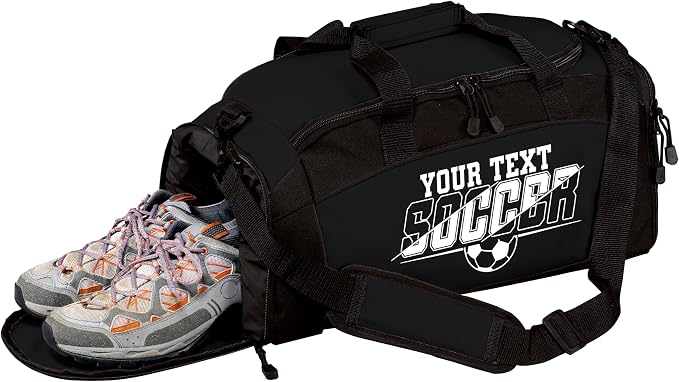 Personalized Soccer Duffel Bag with Shoe Compartment – Custom Name Sports Bag for Boys & Girls – Soccer Practice & Travel Gear Bag by all+about+me+company