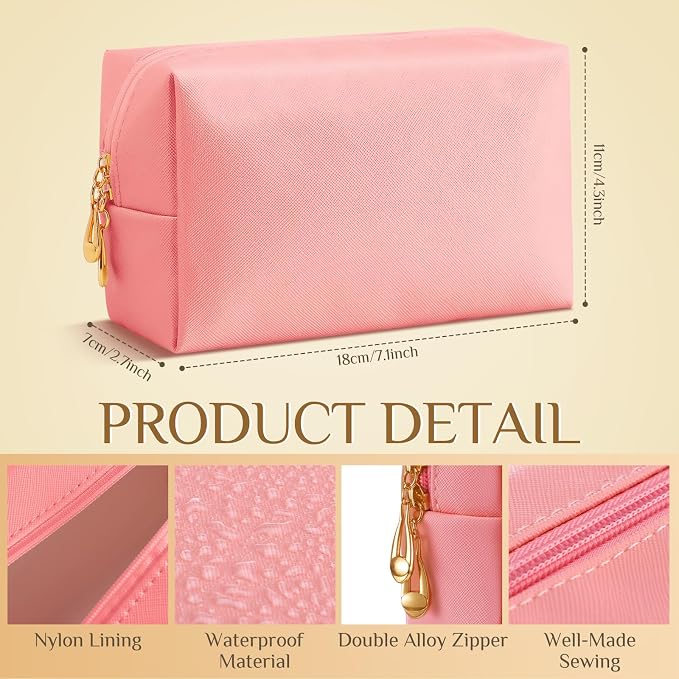 50 Pcs Makeup Bag Bulk PU Leather DIY Cosmetic Plain Preppy Makeup Pouch Portable Waterproof Toiletry Bags for Women Travel Pencil Case Cosmetic Organizer (Multicolor) - Image 2