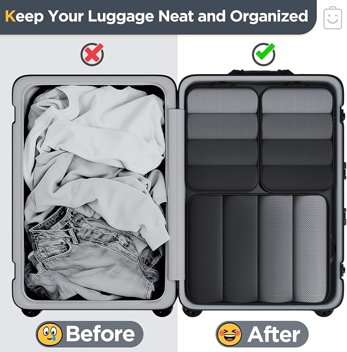 Veken 6/9/11 Set Compression Packing Cubes for Travel Essentials,Compressible Expandable Luggage Suitcase Organizer Bags with Garment Bag,Space Saver Bags with Over 1000 pcs of Mesh Holes(Black) - Image 6