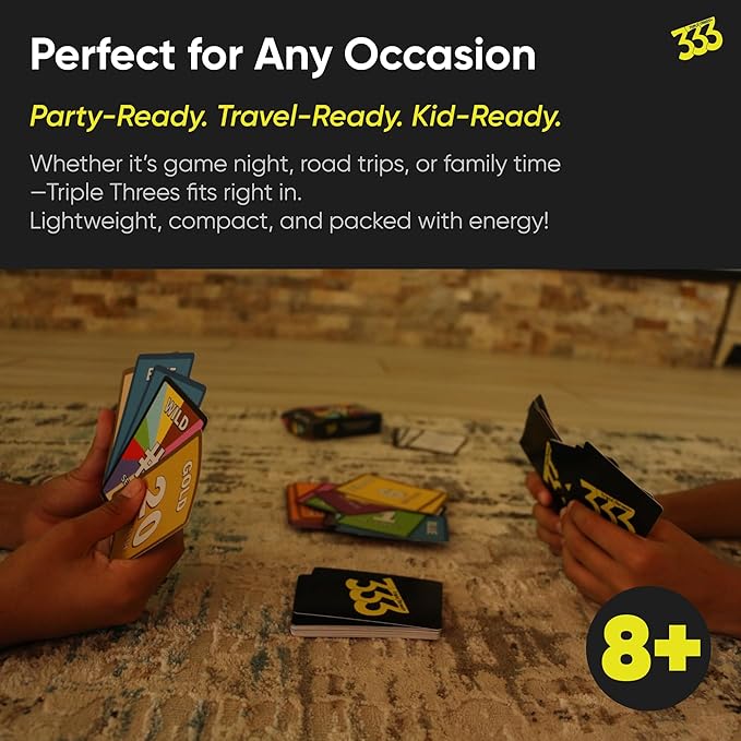 (333) Launch Edition – Unstoppable & Engaging Family Card Game of Strategy & Surprise, Logical Reasoning Play, Easy & Fun to Learn for Kids, Travel Ready, Great Gift Idea, 2+ Players