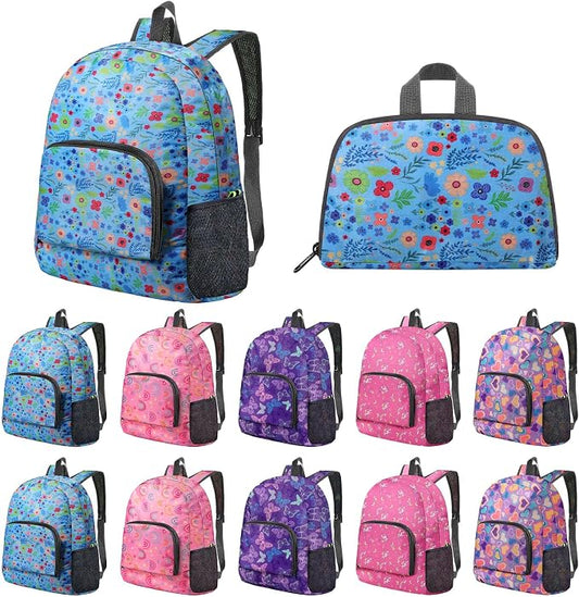 LEIFIDE 15 Pcs Backpack in Bulk 17 Inch Lightweight Foldable Student School Outdoor Travel Book Bag Assorted Colors by LEIFIDE