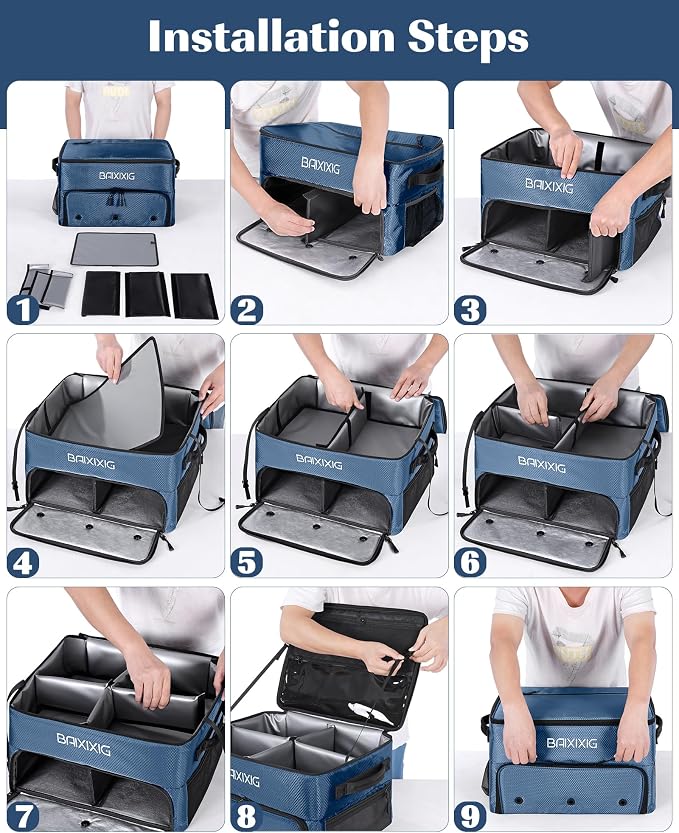 Golf Trunk Organizer, Waterproof Car Golf Locker with Separate Ventilated Compartment for 2 Pair Shoes, Golf Storage for Balls, Tees, Cap, Clothes, Gloves, Accessories, Gifts for Men, Women - Image 5