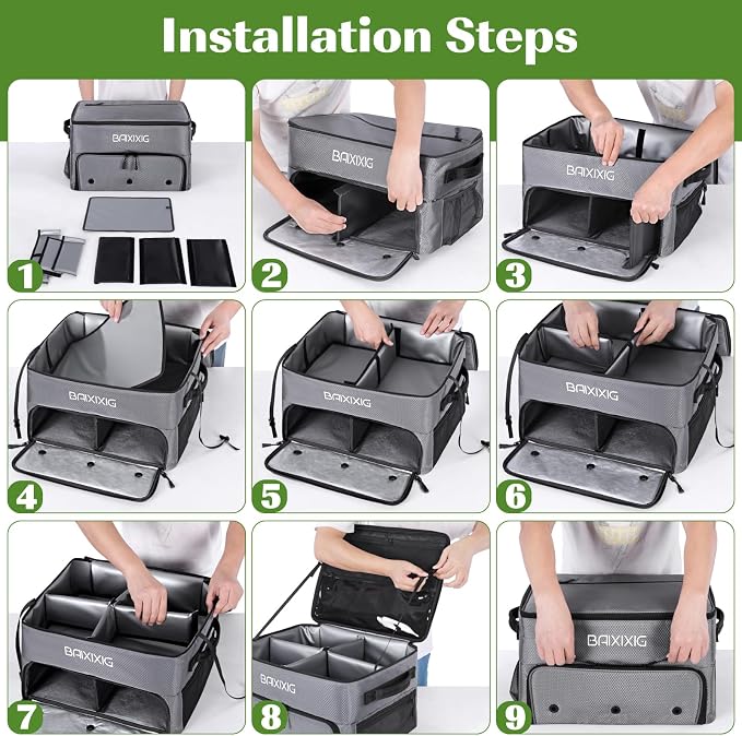 Golf Trunk Organizer, Waterproof Car Golf Locker with Separate Ventilated Compartment for 2 Pair Shoes, Golf Storage for Balls, Tees, Cap, Clothes, Gloves, Accessories, Gifts for Men, Women - Image 6