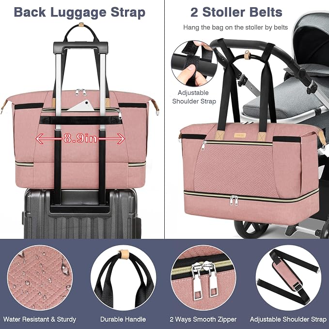 ITIEZY Diaper Bag Tote for Baby - Large Mommy Bag with Portable Changing Pad Pacifier Case, Hospital Bags Travel Baby Bag - Image 7