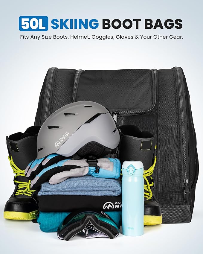 OutdoorMaster Boot Bag - Ski Boots and Snowboard Boots Bag, Excellent for Travel with Waterproof Exterior & Bottom - for Men, Women and Youth - Image 3