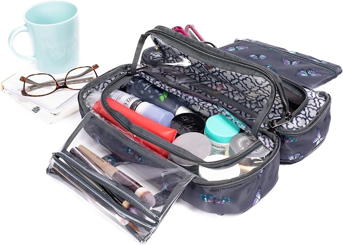 Lug Flatbed Slim Cosmetic Case for Women – Heat-Resistant Hair Tool Organizer & Makeup Bag, Lightweight Water-Resistant Travel Pouch – Paws Navy - Image 4