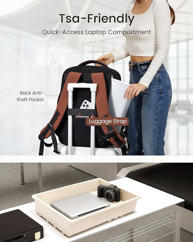 LOVEVOOK 50L Travel Backpack for Women Men, Airline Approved Carry On Luggage with 3 Cubes Accessories, TSA Personal Item Travel Cruise Essentials, Waterproof Weekender Overnight Bags fits 17" Laptop - Image 6