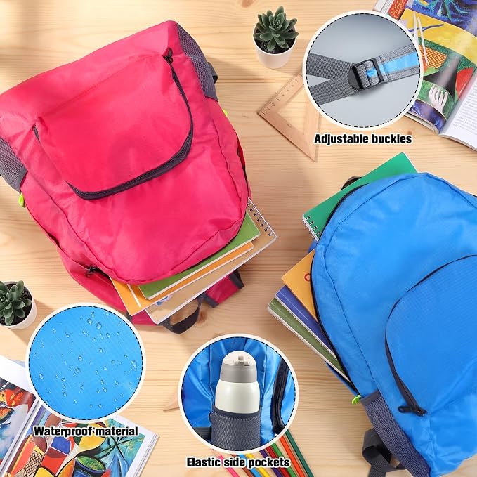 Bright Rainbow 72 Pack 17 Inch Foldable Backpacks in Bulk Lightweight Classic Basic Book Bags Elementary Backpack for Travel Camp Donations - Image 5