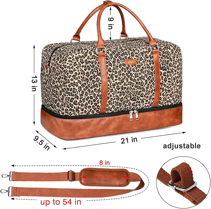 IBFUN Weekender Bags for Women, 21" Weekender Travel Bag, Travel Duffle Bag with Shoe Compartment Carry on Overnight Duffel Bag for Weekend Travel Business Trip - Image 3